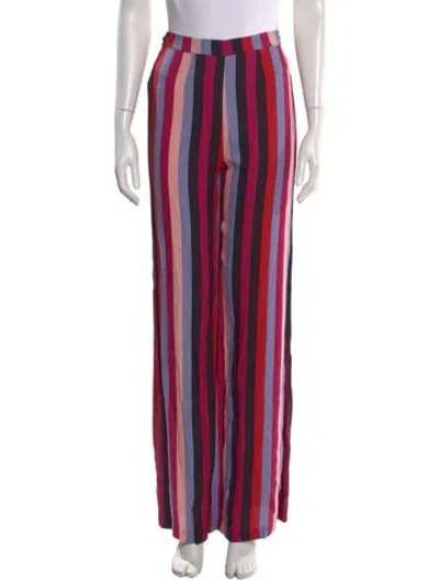 Pre-owned Reformation Striped Wide Leg Pants In Red