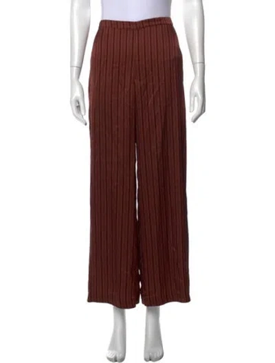 Pre-owned Reformation Striped Wide Leg Pants W/ Tags In Brown