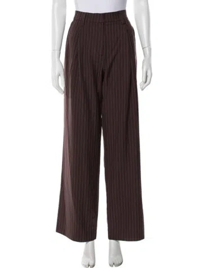 Pre-owned Reformation Striped Wide Leg Pants W/ Tags In Brown