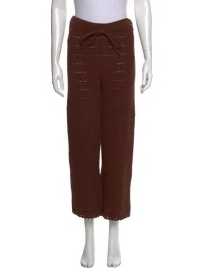 Pre-owned Reformation Striped Wide Leg Pants W/ Tags In Brown