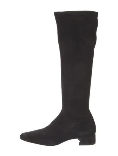 Pre-owned Reformation Suede Boots In Black