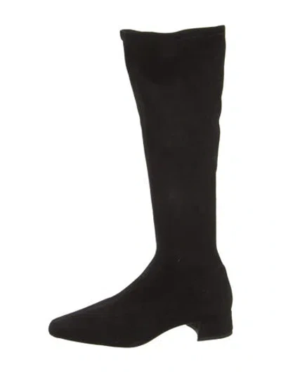 Pre-owned Reformation Suede Boots In Black