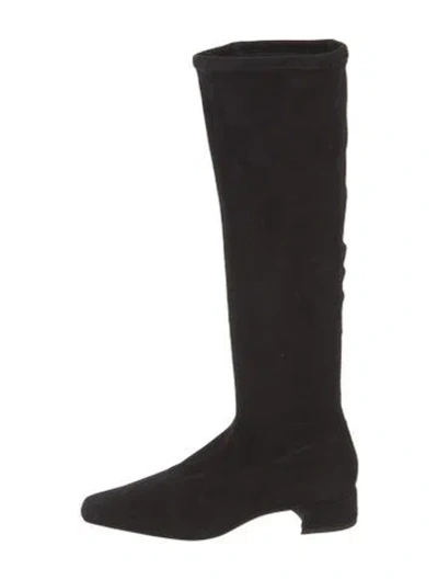 Pre-owned Reformation Suede Boots In Black