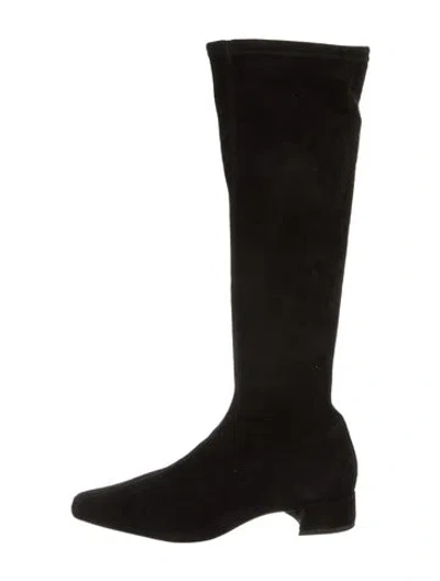 Pre-owned Reformation Suede Boots In Black