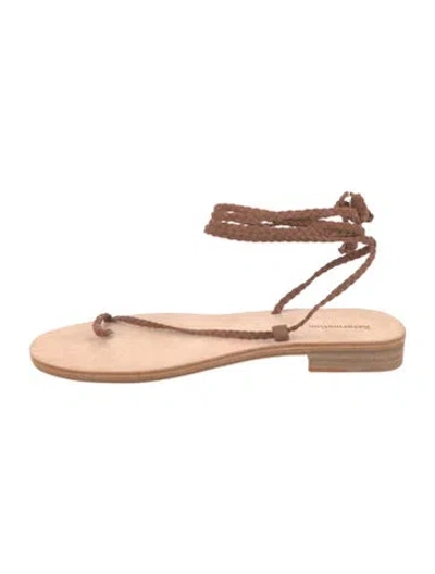 Pre-owned Reformation Suede Braided Accents Sandals In Brown