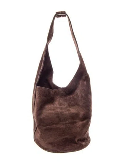 Pre-owned Reformation Suede Bucket Bag In Brown