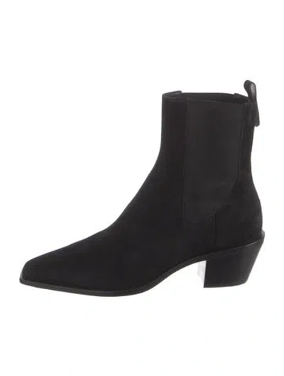 Pre-owned Reformation Suede Chelsea Boots In Black
