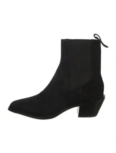 Pre-owned Reformation Suede Chelsea Boots In Black