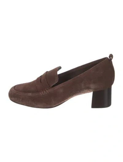 Pre-owned Reformation Suede Colorblock Pattern Pumps In Brown
