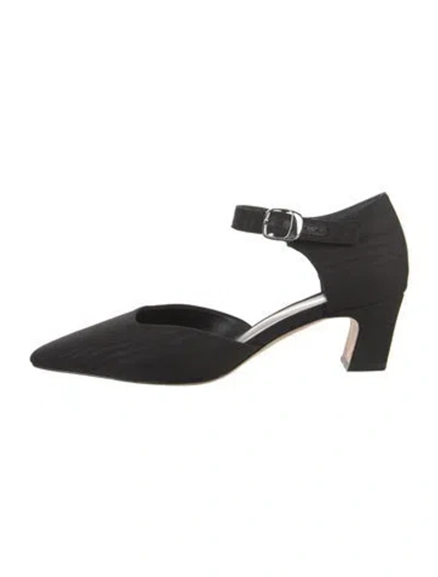 Pre-owned Reformation Suede D'orsay Pumps In Black