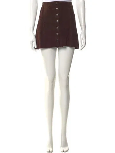 Pre-owned Reformation Suede Mini Skirt In Brown