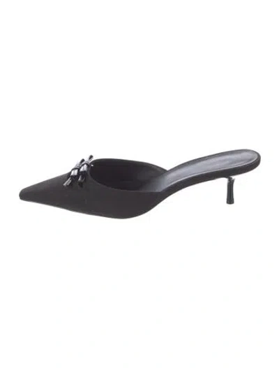 Pre-owned Reformation Suede Mules In Black