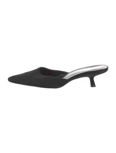 Pre-owned Reformation Suede Mules In Black