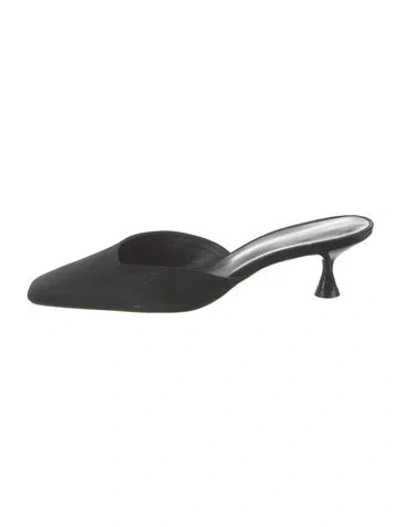 Pre-owned Reformation Suede Mules In Black