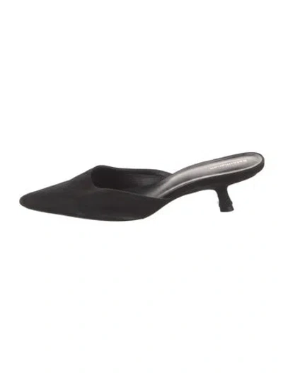 Pre-owned Reformation Suede Mules In Black