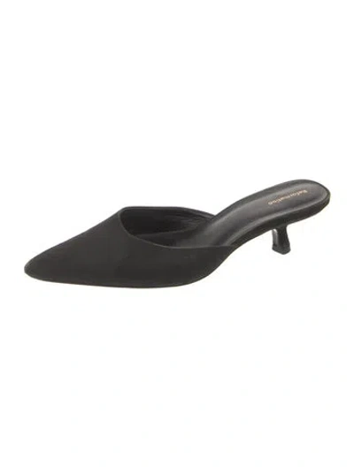 Pre-owned Reformation Suede Mules In Black