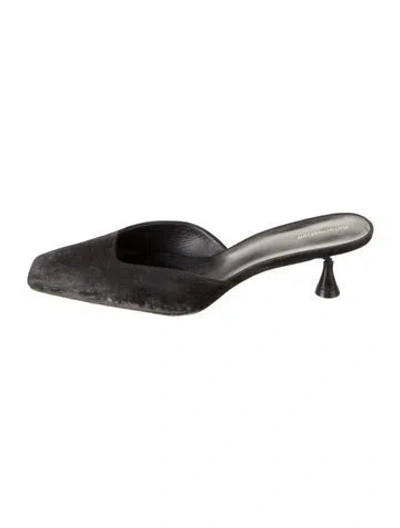 Pre-owned Reformation Suede Mules In Black