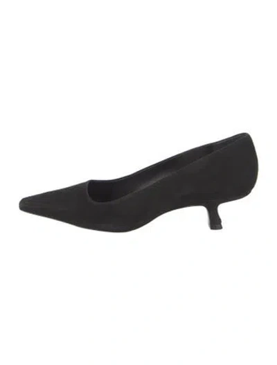 Pre-owned Reformation Suede Pumps In Black