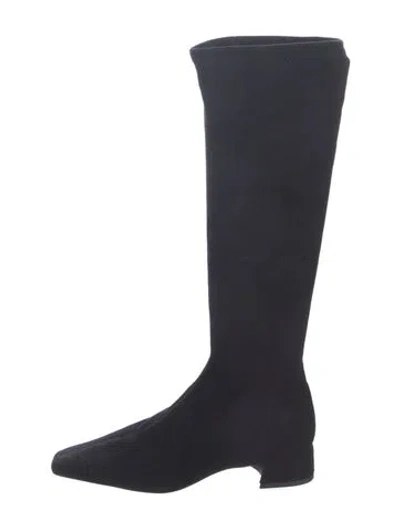 Pre-owned Reformation Suede Riding Boots In Blue