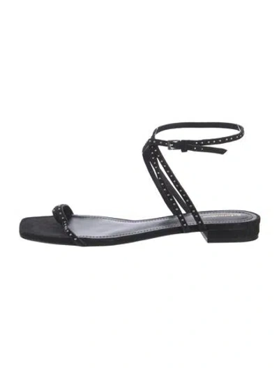 Pre-owned Reformation Suede Sandals In Black