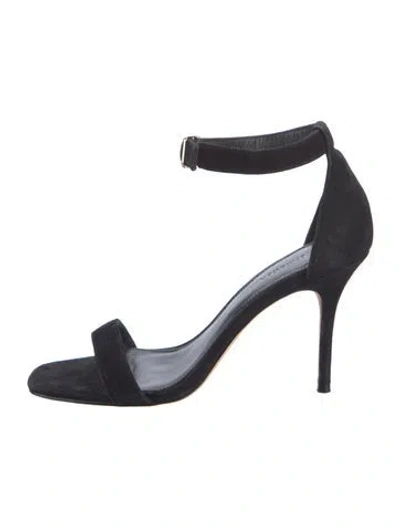 Pre-owned Reformation Suede Sandals In Black