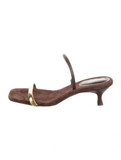 Pre-owned Reformation Suede Sandals In Brown