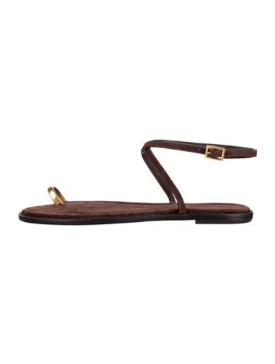 Pre-owned Reformation Suede Sandals In Brown