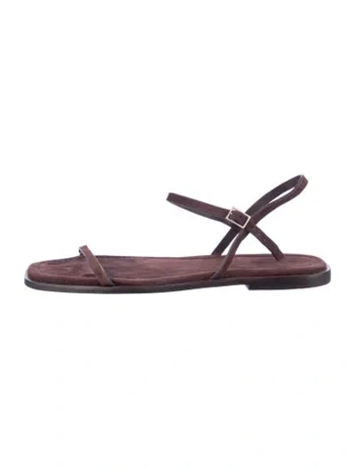 Pre-owned Reformation Suede Sandals In Brown