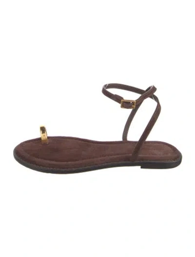 Pre-owned Reformation Suede Sandals In Brown