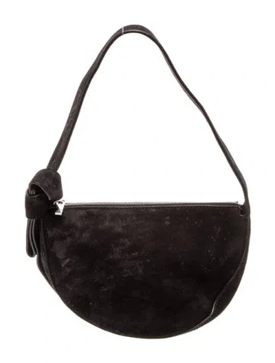 Pre-owned Reformation Suede Shoulder Bag In Black