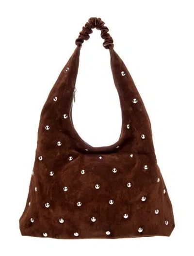 Pre-owned Reformation Suede Shoulder Bag In Burgundy