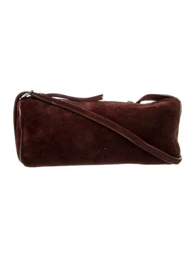 Pre-owned Reformation Suede Shoulder Bag In Burgundy