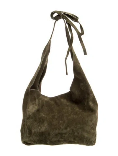 Pre-owned Reformation Suede Shoulder Bag In Green