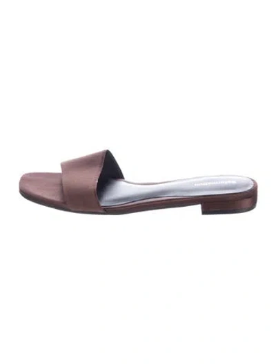 Pre-owned Reformation Suede Slides In Red