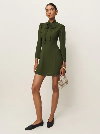 Reformation Sunna Dress In Fern Green