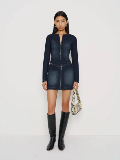 Reformation Sunna Super Stretch Denim Mini Skirt In Blue