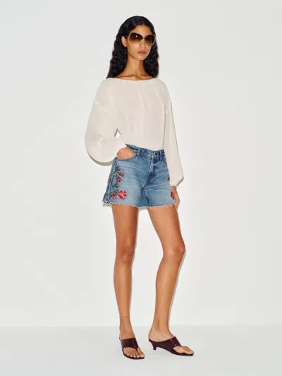 Reformation Sutton Low Rise 2.5" Slouchy Jean Shorts Blue 32