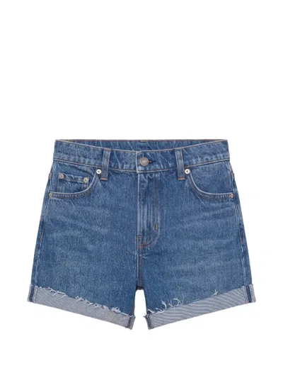 Reformation Sutton Low-rise Denim Shorts In Blue