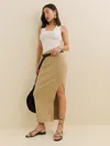 Reformation Petites Layla Silk Skirt In Bear