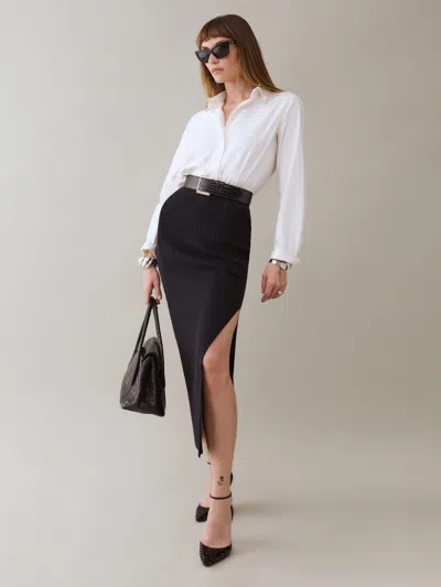 Reformation Suvi Cotton Maxi Skirt In Black
