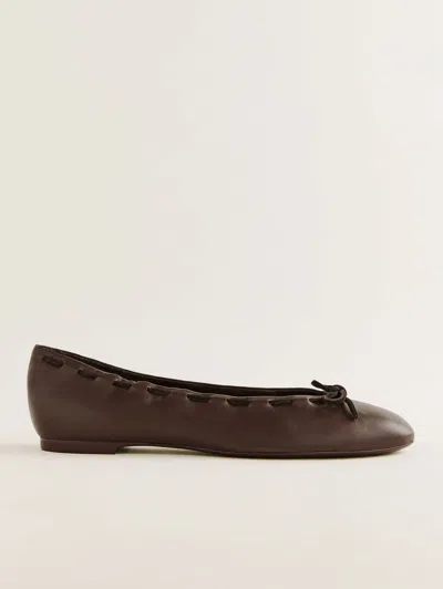 Reformation Suzanne Ballet Flat In Marron