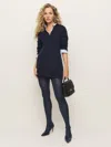 Reformation Swedish Stockings Sanna Glossy Tights In Navy