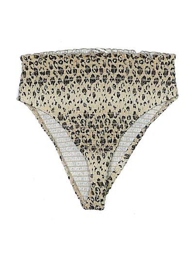 Pre-owned Reformation Swimsuit Bottoms In Gold