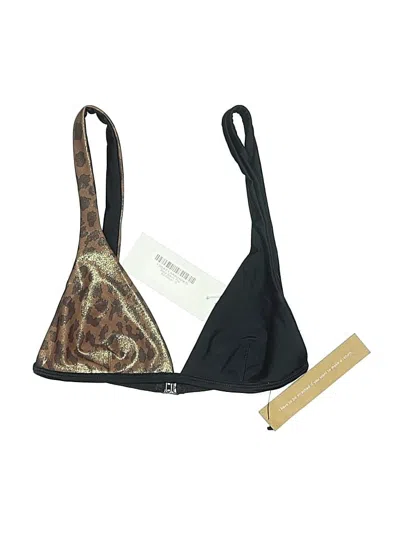 Reformation Swimsuit Top Black Camo Pattern Swimwear