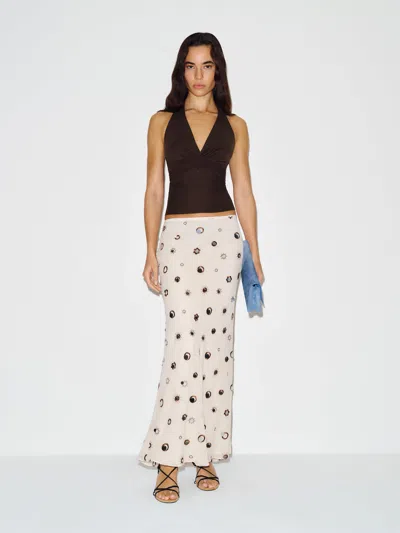 Reformation Sydney Knit Top Brown Xs