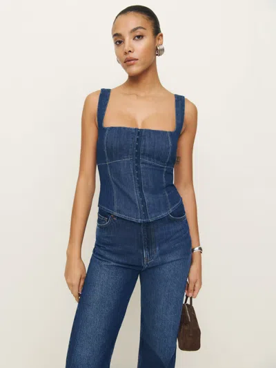 REFORMATION TAGLIATELLE DENIM TOP