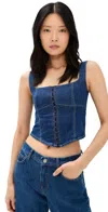 Reformation Tagliatelle Denim Top Ellis In Ellis