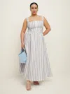 Reformation Tagliatelle Linen Dress Es In Harbor Stripe
