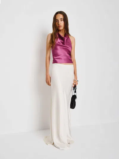 Reformation Tali Silk Top In Pink
