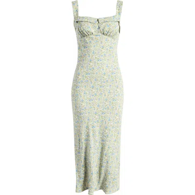 Reformation Tancy Button Front Midi Dress In Animal Print